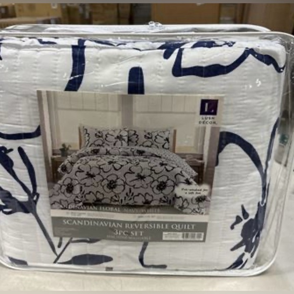 Lush Decor Scandinavian Floral 3 Piece Quilt Set Queen - Picture 9 of 9